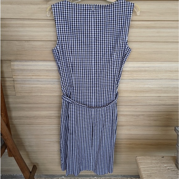 🆕️ Anne Klein Gingham Navy-White Dress. Detachable Waist Belt. NWT - Picture 9 of 12